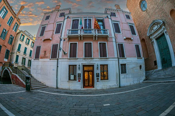 Venice Olaszország Március 2023 Tipikus Velencei Építészet Campo Fava Téren — Stock Fotó