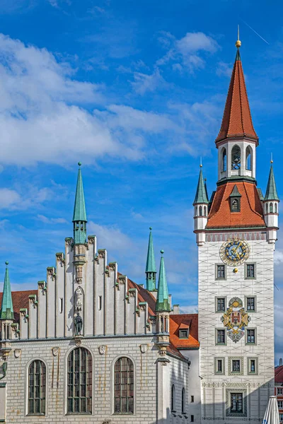 Staroměstská Radnice Marienplatz Mnichov Bavorsko Německo Reprezentativní Budova Městské Správy — Stock fotografie