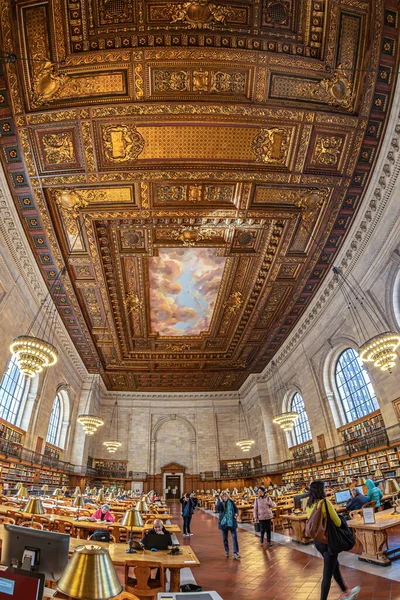 stock image NEW YORK, USA-MARCH 7,2020:View of the interior of Public Library.With 53 million items and 92 locations is the second largest public library in the United States and the third largest in the world.