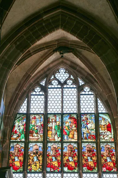 Nuremberg Bavaria Germany April 2023 Stained Glass Lorenz Lawrence Medieval — Stock Photo, Image