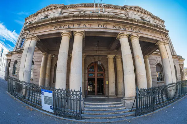 stock image Facade of the Barcelona School of Nautical Studies located in Pla de Palau, Barcelona, Spain, part of the Polytechnic University of Catalonia. Founded in 1769 from the offshore pilot Sinibald de Mas.