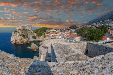 Fort Lovrijenac or St. Lawrence Fortress (Dubrovnik Gibraltar) built in 1018 along a cliff 37 m above sea level in Dubrovnik, Croatia. Location for a famous movie. 