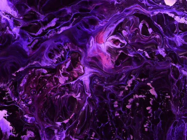 Pintura Arte Abstracto Neón Colores Púrpura Fondo Pintado Mano Creativo — Foto de Stock