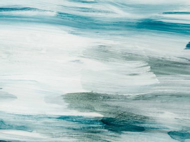 Abstract sea landscape. Original painting. Hand drawn, impressionism style, blue color texture with copy space, brushstrokes of paint,  art background.  Modern art. Contemporary art.