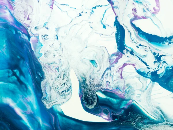 Abstraktní Modré Fantastické Kreativní Ručně Malované Pozadí Mramorová Textura Akrylová — Stock fotografie