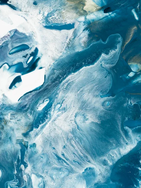 青の抽象画 創造的な手描きの背景 大理石の質感 抽象的な海 キャンバス上のアクリル絵具 現代美術 現代美術 — ストック写真
