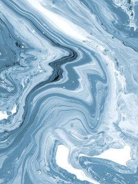 Mavi sanat, yaratıcı el boyası arka plan, mermer doku, soyut okyanus, tuvalde akrilik boya. Modern sanat. Çağdaş sanat.