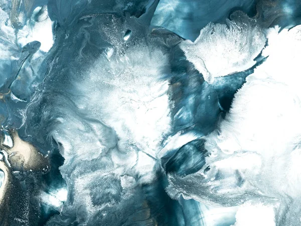 Abstrakte Fantastische Malerei Blau Kreative Hand Gemalten Hintergrund Meer Meer — Stockfoto