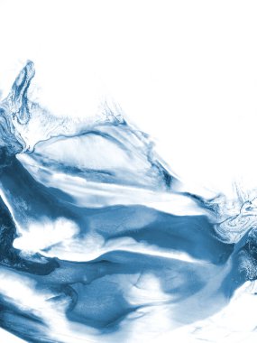 Soyut mavi fantastik resim, kopya alanı, mermer doku, soyut okyanus, akrilik resim ile yaratıcı el boyaması. Modern sanat.