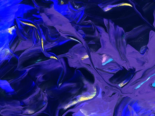 Abstract Neon Paars Blauw Fantastische Creatieve Hand Geschilderde Achtergrond Marmeren — Stockfoto