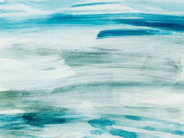 Soyut deniz manzarası. Orijinal resim. El çizimi, izlenimcilik tarzı, mavi renk dokusu, fırça darbeleri, sanat suluboya arka plan. Modern sanat. Çağdaş sanat.