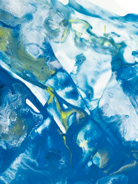 青の抽象絵画 芸術創造的な手は キャンバス上の背景 大理石の質感 抽象的な海 アクリル絵具を描いた 現代美術 現代美術 — ストック写真