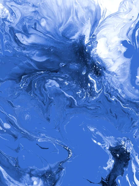Синій Абстрактний Живопис Художній Творчий Ручний Пофарбований Фон Мармурова Текстура — стокове фото