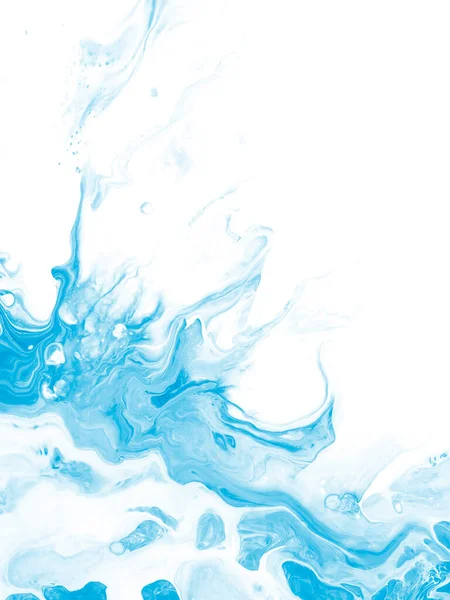 Blå Våg Fantastisk Målning Kreativ Handmålad Bakgrund Med Kopieringsutrymme Marmorstruktur — Stockfoto