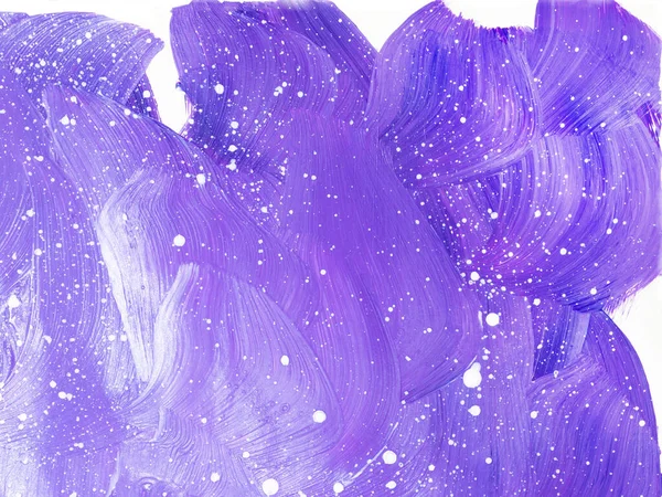 Pintura Original Abstrata Mão Desenhada Céu Roxo Estrelado Nebulosa Estilo — Fotografia de Stock
