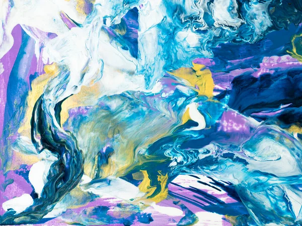 Modrá Růžová Zlatá Abstraktní Malba Výtvarné Ručně Malované Pozadí Mramorová — Stock fotografie