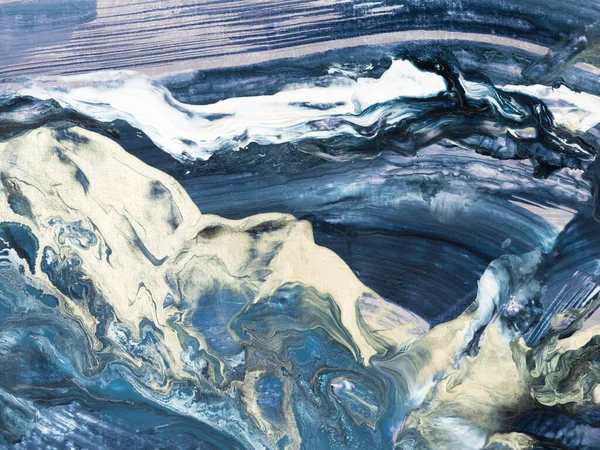 Abstraktní Oceánská Krajina Originální Obraz Ručně Kreslené Impresionismus Styl Modrá — Stock fotografie