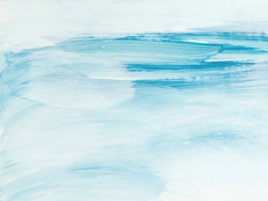 Abstract sea landscape. Original painting. Hand drawn, impressionism style, blue color texture with copy space, brush strokes of paint,  art background.  Modern art. Contemporary art.