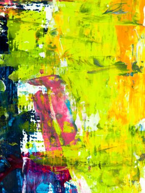 Soyut orijinal el çizimi akrilik resim, izlenimcilik tarzı, renk dokusu, fırça darbeleri, modern sanat arka planı. Çağdaş sanat.