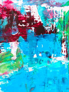 Soyut fantastik yaratıcı resim. El çizimi, izlenimcilik tarzı, renk dokusu, fırça darbeleri, sanat arka planı.