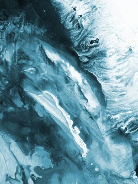 Blue creative hand painted background, abstract artwork, brush texture, acrylic painting. Modern art.