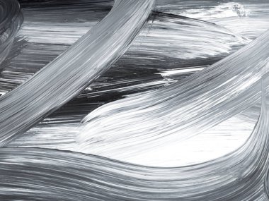 Soyut siyah beyaz fırça darbesi, yaratıcı el boyası arka plan, fırça dokusu, akrilik resim. Modern sanat. 