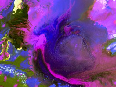 Soyut fantastik mavi ve pembe el boyası arka plan, mermer ve fırça dokusu, soyut okyanus, akrilik resim. Modern sanat.