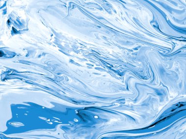 Mavi dalga, soyut yaratıcı el boyası arka plan, soyut okyanus, tuvaldeki akrilik resim. Çağdaş sanat.