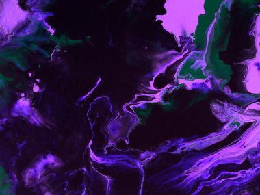 Neon soyut pembe ve mor akrilik resim. El yapımı fırça darbesi. Sanatsal doku, arka plan için çağdaş sanat. Modern sanat.