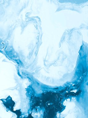 Soyut mavi dalga yaratıcı el boyası arka plan, mermer ve fırça dokusu, tuvale akrilik boya. Modern sanat.