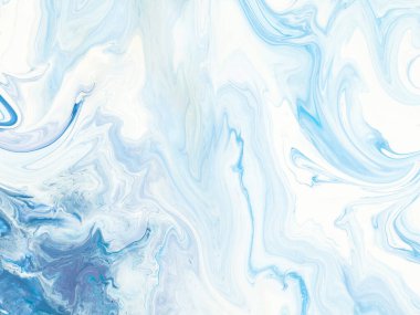 Mavi soyut sanat eseri arka plan boyası, orijinal sıvı akrilik resim, mermer doku. Çağdaş sanat.
