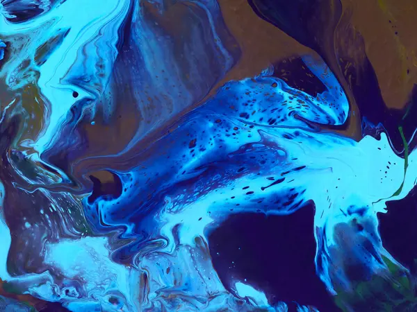 Mavi soyut fantastik yaratıcı el boyası arka plan, mermer ve fırça dokusu, soyut okyanus, akrilik resim. Modern sanat.