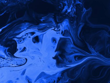 Mavi soyut fantastik yaratıcı el boyası arka plan, mermer ve fırça dokusu, soyut okyanus, akrilik resim. Modern sanat.