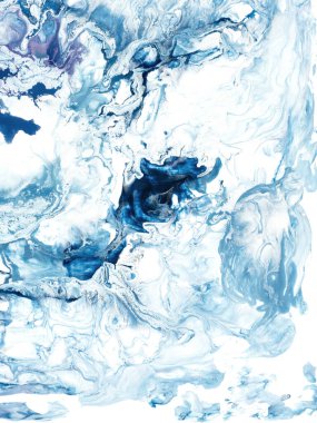 Soyut fantastik mavi el boyası arka plan, mermer ve fırça dokusu, soyut okyanus, akrilik resim. Çağdaş sanat.