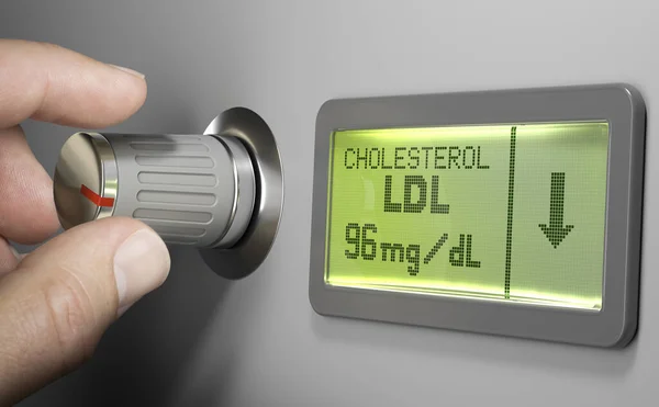 Pokrętło Odwracania Palca Celu Zmniejszenia Stężenia Cholesterolu Ldl — Zdjęcie stockowe