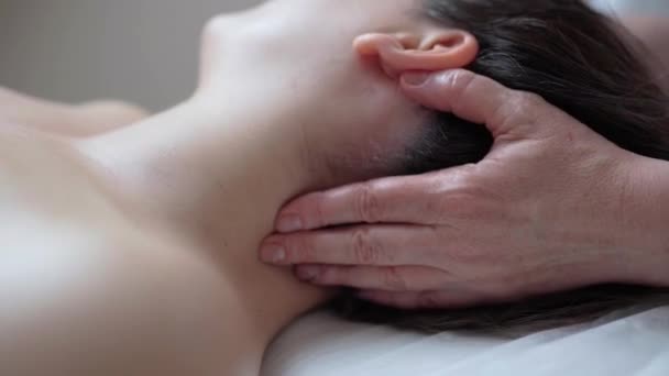 Relaxing Facial Massage Beautiful Young Girl High Quality Footage — Vídeo de Stock