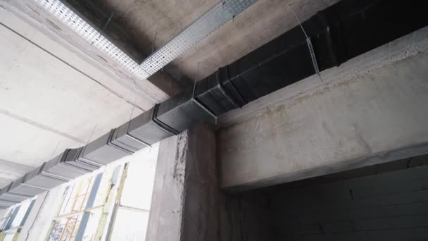 Ventilation System Construction Site High Quality Footage — Stock Video