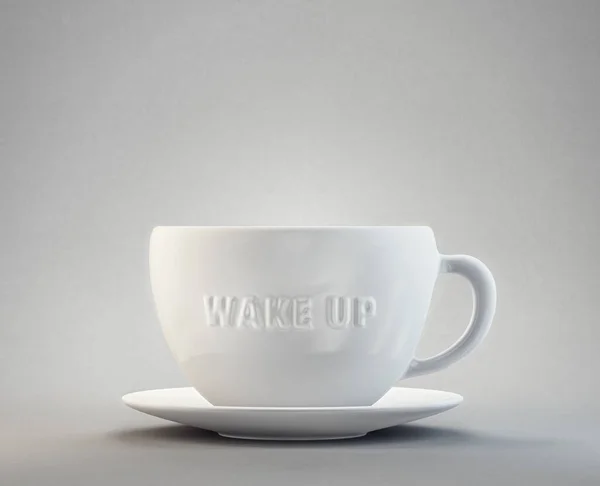 Чашка Кофе Изолированы Сером Фоне Иллюстрация Лицензионные Стоковые Фото