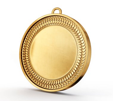 Madalya ödülü bir beyaza izole edilmiş. 3d illüstrasyon