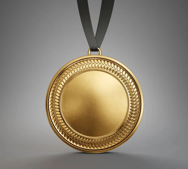 グレーで孤立したメダル賞 3Dイラスト ロイヤリティフリーのストック写真