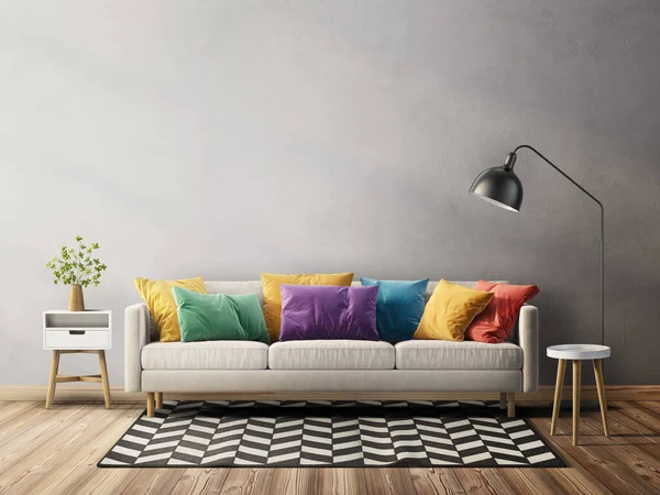 Modern Living Room Sofa Illustration Stock Image