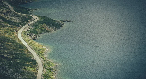 Scenic Road Langs Noordzeekust Vestland County Noorwegen Adembenemend Noors Landschap — Stockfoto