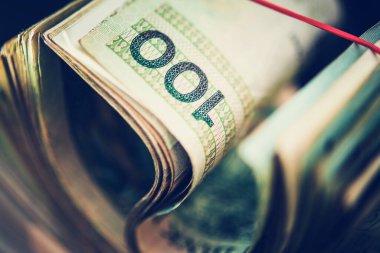 Republic of Poland Currency Theme. Pile of Polish Zloty Banknotes Close Up