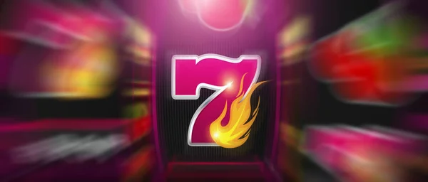 Purple Pinky Spinning Winning Lucky Slot Machine Reel Concept Casino — Foto Stock
