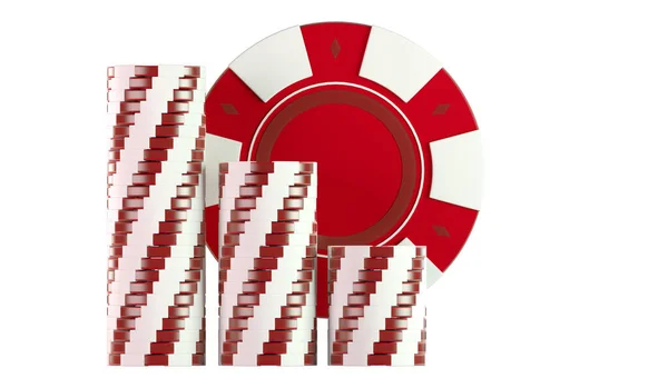 Las Vegas Red Gambling Chips Casino Playing Tokens Illustration — Foto Stock