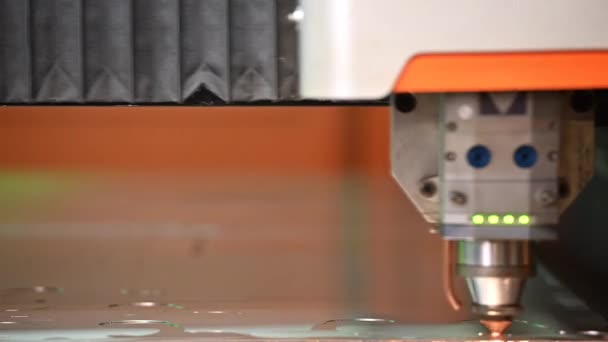 Powerful Modern Metal Laser Cutter Action — Vídeos de Stock