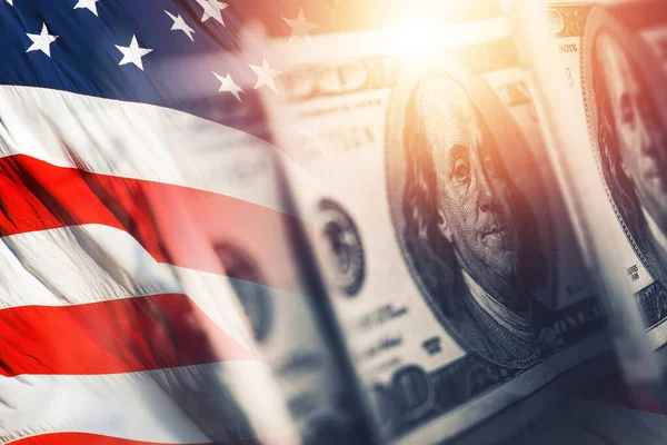 American Dollar Index Global Currency Concept Banknoten Und Eine Amerikanische — Stockfoto