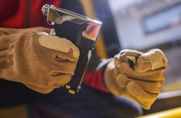 Heavy Duty Staple Brad Tacker Mãos Empreiteiro Geral Construção Ferramentas — Fotografia de Stock