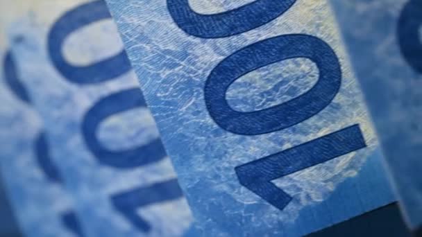 カラフルなスイスのフラン紙幣 スイス通貨 — ストック動画