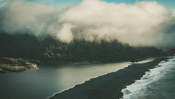 Pacific Ocean Coast Klamath River Foggy Norther California Paesaggio — Foto Stock